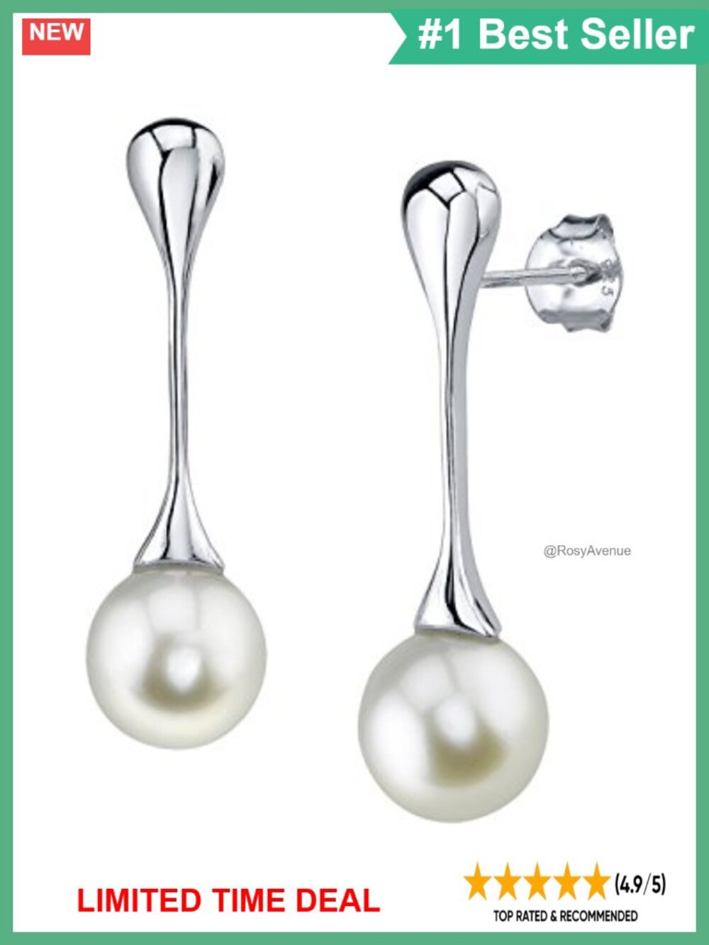 Freshwater Cultured Pearl Dangle Earrings Sterling Silver